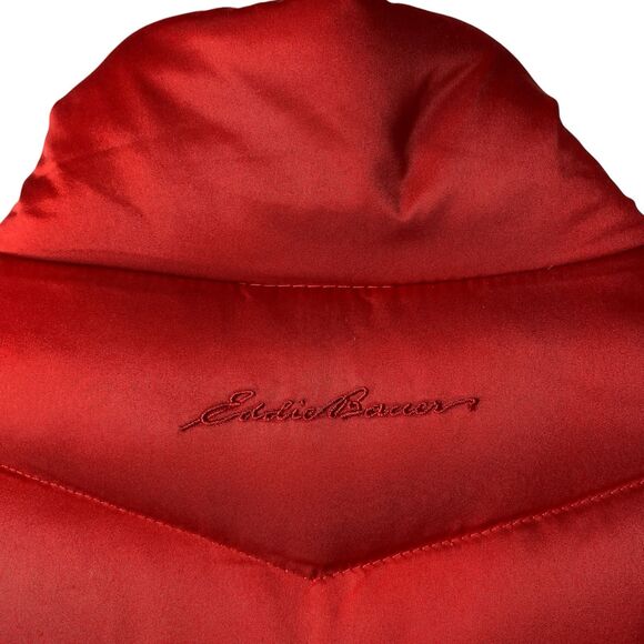 Eddie Bauer Women's M Red 550 Down Vest EB550 Puffer Goose Fill Outdoor Hiking - Picture 7 of 12